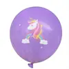 Decoración de escena para fiesta de cumpleaños con temática de unicornio, suministros, traje de globos de látex de dibujos animados de 12 pulgadas