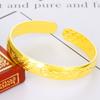 Pulsera Abierta Retro Brillante de 10 mm para Mujer Chapada en Oro Dragón y Fénix Palabra de Bendición Cara Ancha Pulsera de Cobre para Mujer