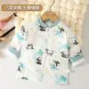 Top térmico acolchado de tres capas para bebé, cárdigan de manga larga de algodón puro con cuello alto, ropa interior engrosada de otoño e invierno para niños