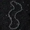 Nova Corrente de Colar Masculina Estilo Hip Hop em Aço Inoxidável com Corrente de Costura Oval Feita à Mão Colar Estilo Street Ins