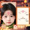 Año Nuevo niños brillo cejas frente maquillaje pegatinas faciales Hanfu antiguo actuación escénica impermeable lavable