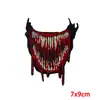 Parches de tela con bordado de calavera punk de horror transfronterizo, bordado para computadora, labios de personalidad, bolsas, ropa, parche de moda en stock