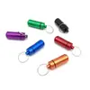 Lata de Aluminio Impermeable para Salvar Vidas Botella de Pastillas de Primeros Auxilios con Llavero Pequeña Botella de Medicina Portátil Tubo de Medicina Sellado Med