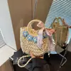 Bolsa de Palha Trançada Estilo Francês para Mulheres, Novo Modelo 2026, Bolsa Transversal para Férias na Praia, Bolsa de Mão Trançada Super Popular