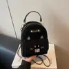 Bolso con Estampado de Leopardo Bolso Mini con Cadena para Niñas Mochila Nueva Moda Versátil Multifuncional Portátil Bolso de Hombro Cruzado