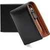 Cartera estilo japonés Amazon de cuero de roble con compartimento grande para monedas y ranuras cortas para múltiples tarjetas, cartera simple para hombres de negocios