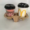 Suministro de Porta Vasos de Pulpa de Papel para Té de Leche, Bandejas Fijas Anti-Sacudidas para Café, Porta Vasos de Papel para Embalaje para Llevar