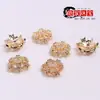 Estrela de Cinco Pontas Flor de Zircônia Bandeja Conserva Cor Ouro 14K Preenchido Pulseira de Cristal DIY Feita à Mão Franja de Contas Tampa de Flor Acessórios de Joia