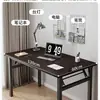 Escritorio de computadora plegable para uso de escritorio en dormitorio, oficina en casa, estudio, apartamento pequeño, escritorio rectangular simple para vivienda de alquiler