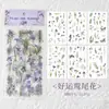 Pegatinas Vintage de Plantas y Flores de Moda Materiales Decorativos Impermeables de PVC para Diarios de Estudiantes Pegatinas Florales DIY