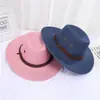 Chapéu de sol masculino para primavera, verão e outono, aba larga, chapéu de cowboy ocidental, chapéu de equitação, chapéu de sol feminino para férias na praia