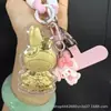 Chaveiro Pingente Ouro Puro 999 Desenho Animado Fofo Gato Kt Bolinho de Arroz Corrente para Celular Pingente Atacado