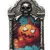 Lâmpada de Lápide de Halloween LED Adereços Decorativos Lâmpada de Vela Lâmpada de Caveira Piscante Lâmpada de Abóbora Portátil Colorida Piscante