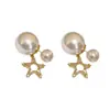 Brincos de Pérola Estrela de Zircônia Francesa Design de Nicho Dupla Utilização Brincos para Mulheres Simples Leve Luxo