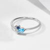 Desejo venda quente Novo anel de prata esterlina de zircônia colorida europeu e americano ins nicho luz luxo feminino elegante anel pulseira