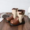 Nuevos Zapatos Infantiles Otoño/Invierno 2026 Niña Estilo Trendy con Temperamento Botas Martin Estilo Coreano Bloque de Color Moda Botas de Moda para Niñas