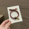 Cuerda para el Pelo de Cintura Pequeña Vintage para Hombre Anillo para el Pelo de Doble Correa con Bola de Flor Antigua de Cuero para Mujer Cuerda para el Pelo Cilíndrica Elegante de Aleación Accesorios para el Cabello
