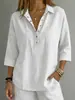 Estación Independiente de Amazon Transfronteriza Europea y Americana Nuevo Ropa de Mujer Verano 2026 Holgada Cómoda Solapa Color Sólido Camisa