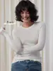 Camiseta Interior de Lana Dorada del Yangtsé de 60 Hilos Ultra Fina de Alemania, Nuevo Top de Punto con Cuello Redondo para Mujer de Otoño