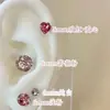 Set de Uñas de Hueso de Oreja Huazi Herradura Rosa Uña Coclear Zirconio Pendientes Huazi Nuevo Estilo 2024