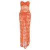 Vestido de Moda Feminina Verão 2026 Estilo Europeu INS Sexy Tomara-que-caia Renda Transparente Slim Fit Colado ao Corpo