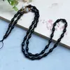 Venta al por mayor del fabricante Cordón Tejido Grueso Imitación Obsidiana Negra Joyería Dorada Jade Colgante de Jade Cordón Colgante Cordón para el Cuello