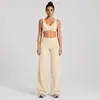 Conjunto de Roupas de Yoga Transfronteiriço para Mulheres, Conjunto de Top de Yoga Esportivo Fitness em Forma de U e Regata Casual Bonita para Corrida com Decote em V Profundo