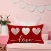 Funda de Cojín para Cintura del Día de San Valentín Transfronteriza con Estampado de Corazones Rojos y Rosas, Funda de Cojín Decorativa para Silla de Salón de Exterior Festiva