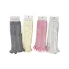 Calcetines Finos de Algodón para Mujer de Primavera y Otoño con Rayas Verticales y Patrón de Diamantes, Calentadores de Piernas Tejidos Estilo Miu Dulce para Chicas