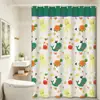 Juego de cortina de ducha de tela de poliéster para uso doméstico, impermeable, resistente al moho, instalación sin taladro, cortina separadora de baño seco-húmedo