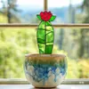 Tyu641-664 Vaso de Flor de Acrílico Decorativo Plug-In Vitral Ornamentos para Plantas Flores Artificiais