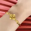 Banho de ouro a vácuo Pulseira de Trevo de Quatro Folhas pulseira doce feliz flor Pulseira de Glória da Manhã pulseira de flor