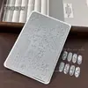 Placa de acero para estampado de arte de uñas molde patrón de encaje mariposa patrón francés sello de silicona de transferencia transparente herramienta de placa de acero