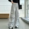 Pantalones para Niñas para Primavera y Otoño 2025 Estilo Nuevo, Pantalones Casuales Sueltos de Pierna Ancha para Niños Mayores, Pantalones Cargo de Otoño Modernos
