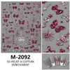 Adesivos de Unha Fofos Rosa e Branco com Novo Relevo e Laços Transfronteiriços Adesivos de Laços Simples e Doces para Manicure
