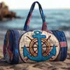 2026 Nueva Serie Náutica Retro Transfronteriza Bolsa de Viaje Acolchada Portátil para Distancias Cortas Bolsa Deportiva Multifuncional para Fitness