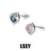 0017-0018 Personalidad Única Estilo Ins Fresco y Sofisticado Minimalista Coloridos Zirconia Plata de Ley S925 Pendientes