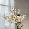 Lámpara de Cristal de Cobre Francés Moderna Simple Nórdica Sala de Estar Comedor Pastoral Estilo Americano Retro Estudio Dormitorio Luz