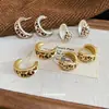 Pendientes de gota de aceite vintage con forma de C, aretes de moda simples estilo Melard, aretes de diseño único de nicho para mujer
