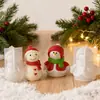 Poppy Molde de Silicona para Muñeco de Nieve Navideño DIY Vela Aromática Bufanda Chaqueta Acolchada de Algodón Molde de Yeso Resina para Muñeco de Nieve