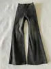 Jeans Retrô Americano Lavado Preto-Cinza Nicho Emagrecedor Flare Calças Tendência Marca Calças Largas Casuais Comprimento Total