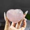 Pedra Bruta de Cristal Natural Formato de Coração Brinquedo Peça Portátil em Formato de Coração Artesanato de Cristal Decoração de Casa Ornamento de Pedra