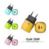 Cargador de cubitos de hielo pequeño de 30 W para venta al por mayor del fabricante, adaptador de carga rápida para teléfono móvil de doble puerto A+C, adecuado para cargadores Huawei y Apple