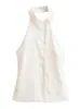 Ropa de Mujer 2026 Verano Nuevo Estilo Europeo y Americano Moda Color Sólido Diseño de Nicho Cuello Camisero Top sin Mangas