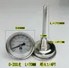 Termômetro Bimetálico de Aço Inoxidável 304 Wss-303 Medidor de Temperatura de Água de Tubulação 50 100 150 200 300 Graus