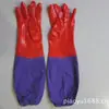 Fornecimento de Fabricantes Luvas de PVC com Manga Vermelha e Roxa Luvas Domésticas Luvas de Limpeza de Cozinha Preço Excelente Atacado
