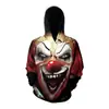 Nuevo Suéter Casual con Capucha 3D Estampado Digital de Halloween Europeo y Americano 2024 para Hombre, Holgado, Sudadera con Capucha para Pareja