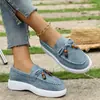 Comercio Electrónico Transfronterizo Tallas Grandes Primavera/Otoño 2026 Nuevos Mocasines de Suela Gruesa Estilo Europeo/Americano Moda Zapatos Slip-on Casuales para Mujer