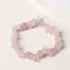 Pulseira de Cascalho de Citrino Natural com Círculo Único Pulseira de Pedra Bruta Assimétrica com Corda Elástica Estilo Fresco, Simples e Versátil