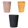 Estilo escandinavo japonés Cubo de basura de madera sin imprimir con borde curvo ondulado Papelera para oficina, hogar, sala de estar, dormitorio, empresa